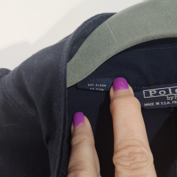 Navy Blue Military Style Jacket, Vintage RALPH LAUREN, Size Medium - Picture 3 of 8